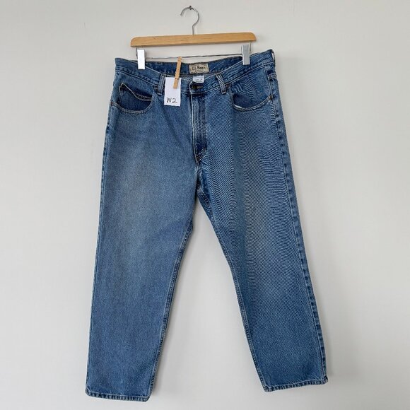 3 PAIR LOT- LL BEAN Men's 38x28 Medium Blue Jeans - WORK PANTS - Picture 6 of 13